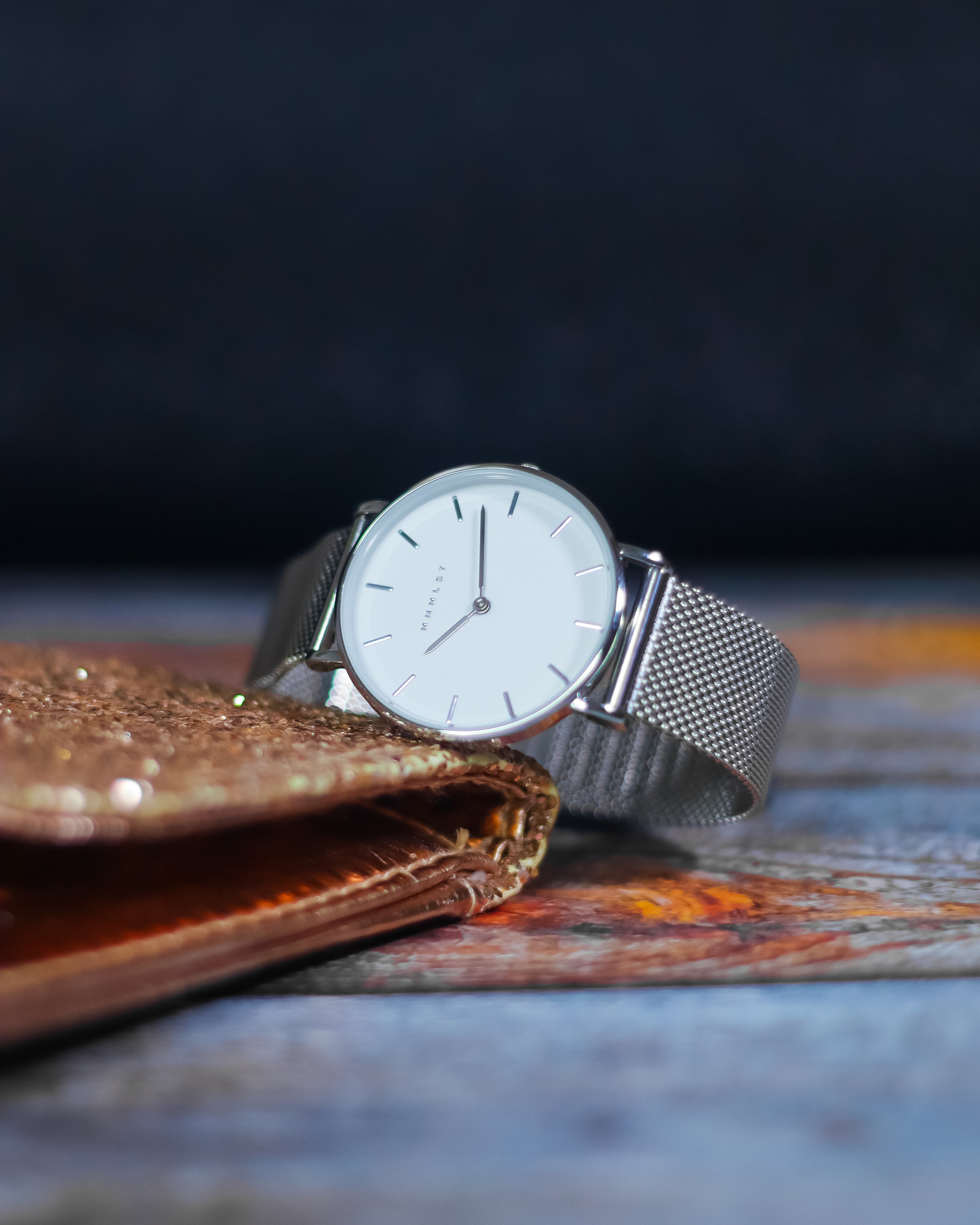 Slim best sale silver watch